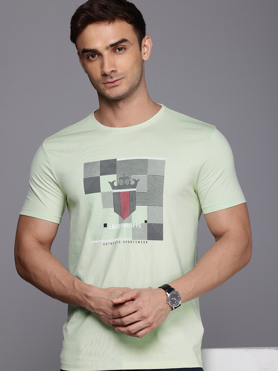 

Louis Philippe Sport Printed Slim Fit T-shirt, Green