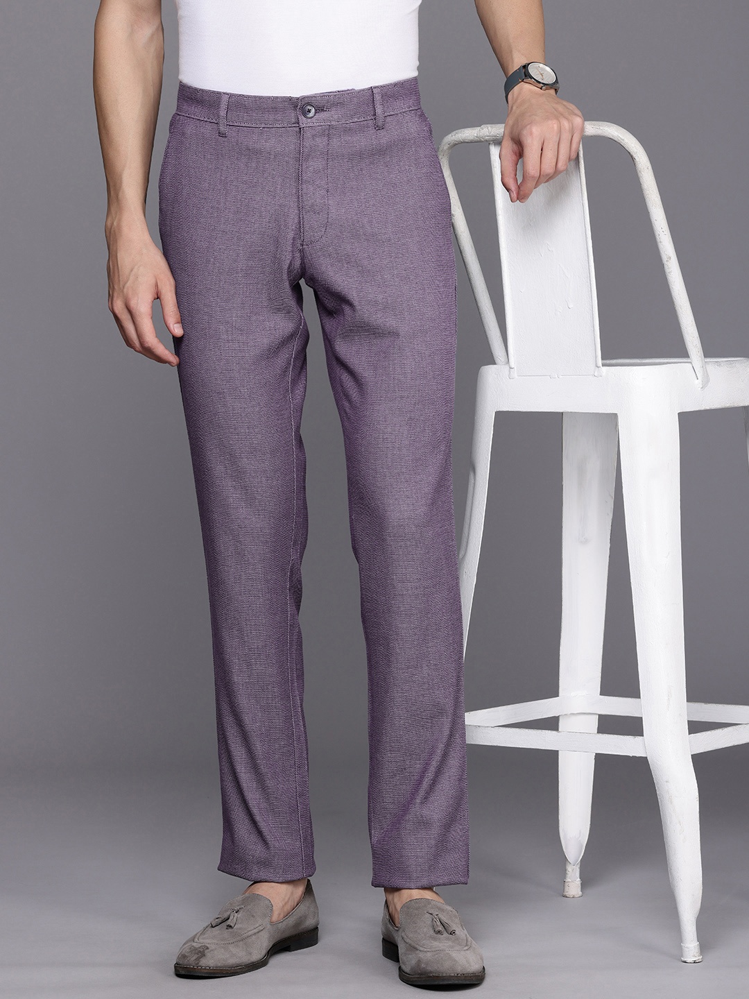 

Louis Philippe Sport Men Tapered Fit Trousers, Mauve