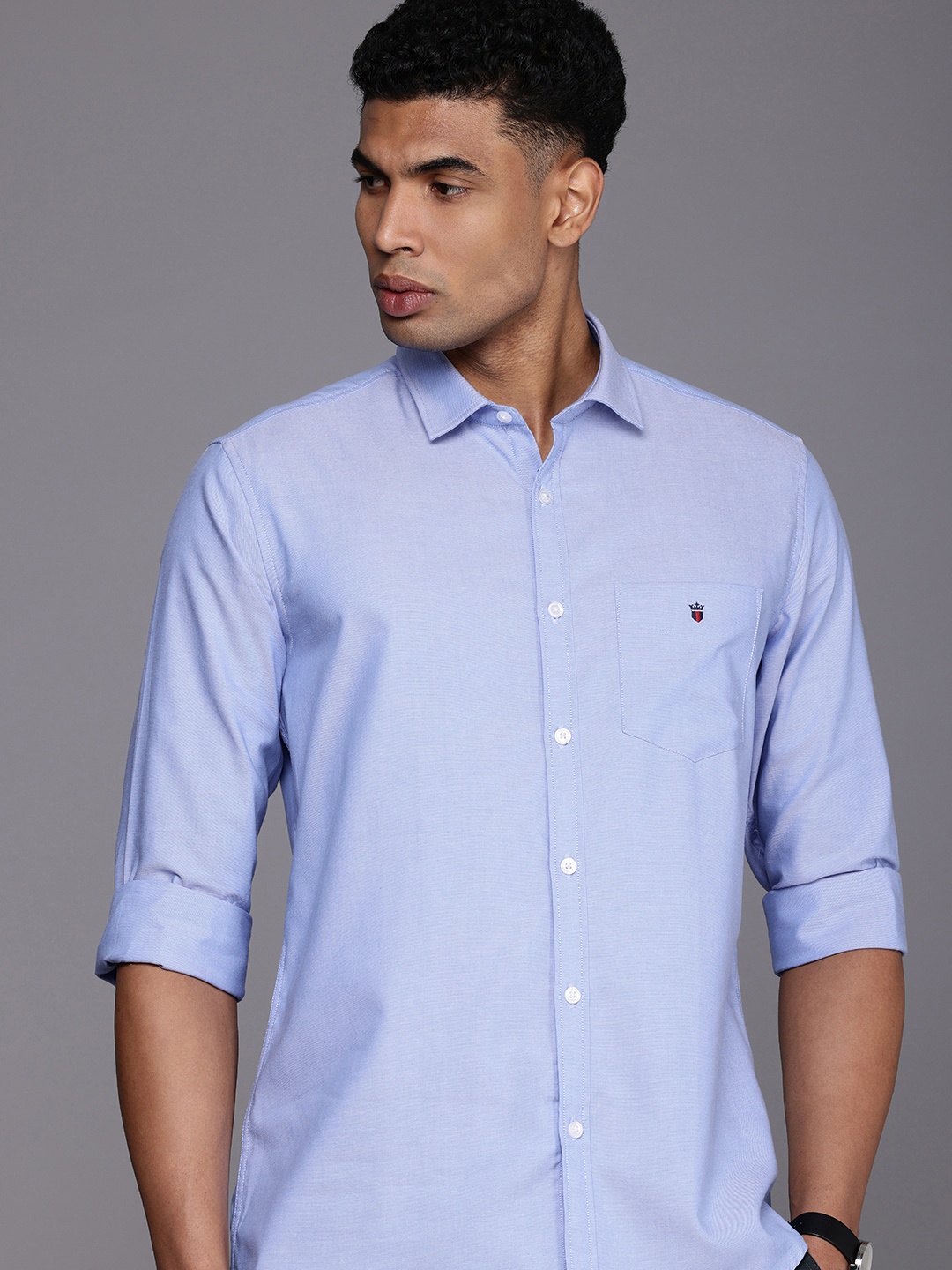 

Louis Philippe Sport Men Slim Fit Pure Cotton Casual Shirt, Blue