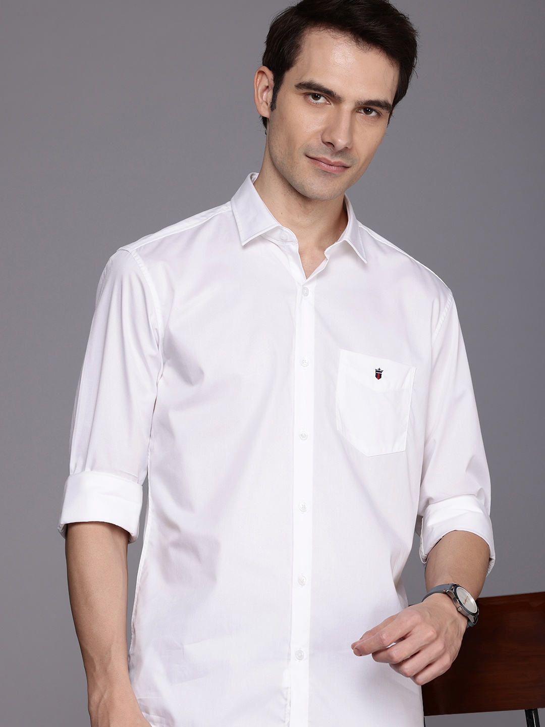 

Louis Philippe Sport Pure cotton Slim Fit Casual Shirt, White