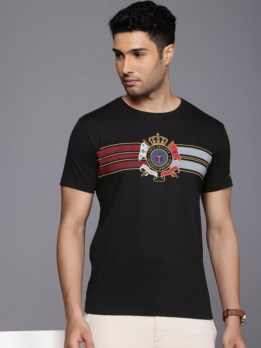 

Louis Philippe Sport Brand Logo Printed Slim Fit T-shirt, White