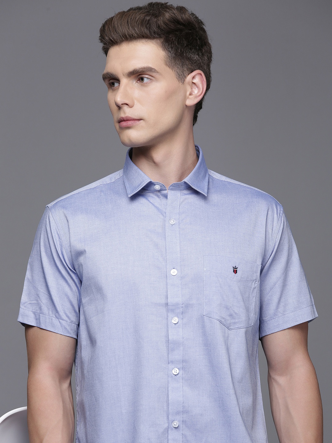

Louis Philippe Sport Pure Cotton Slim Fit Opaque Casual Shirt, Blue