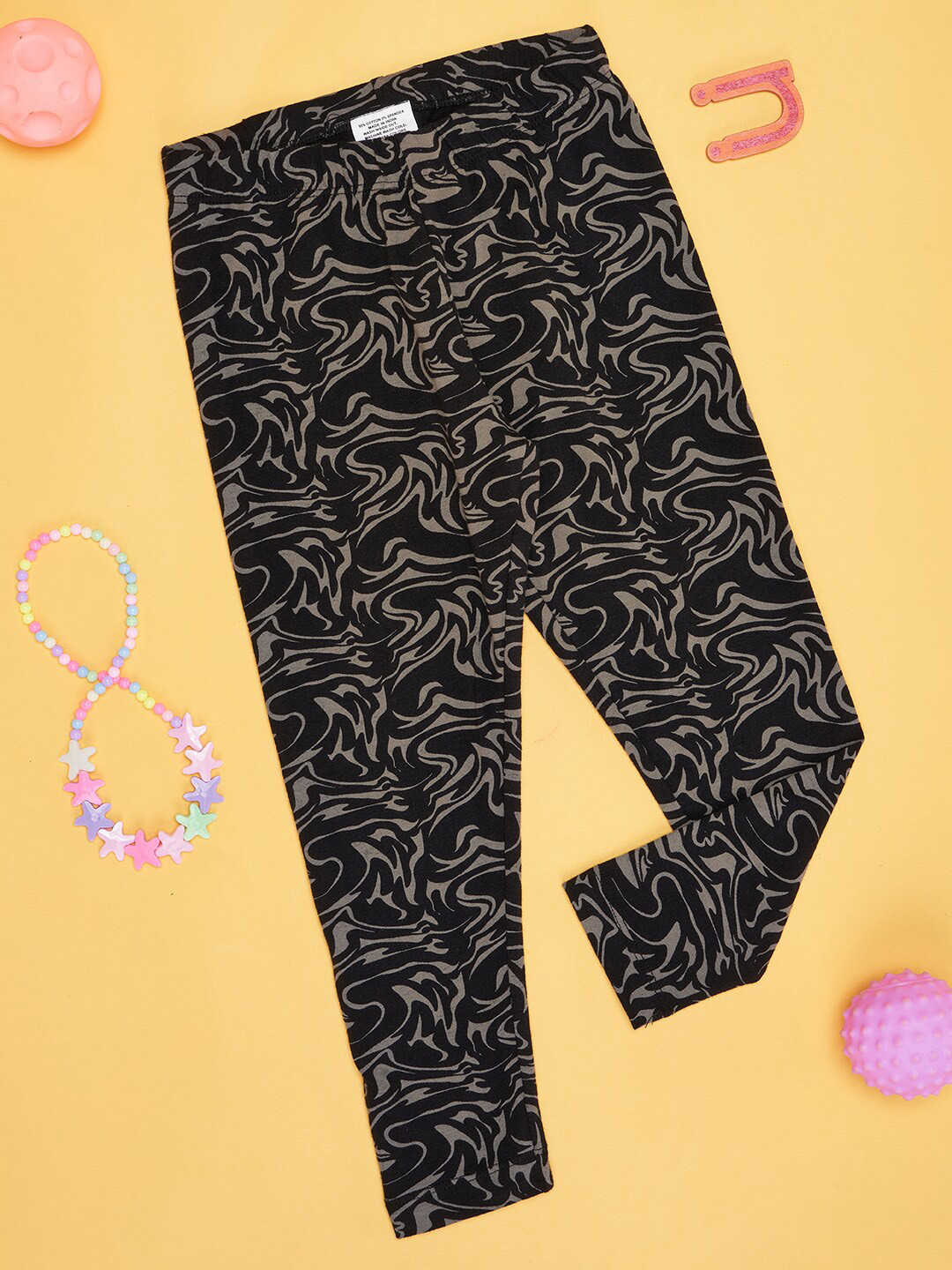 

Pantaloons Junior Girls Printed Ankle Length Leggings, Black