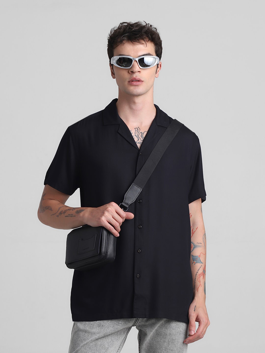 

Jack & Jones Cuban Collar Casual Shirt, Black