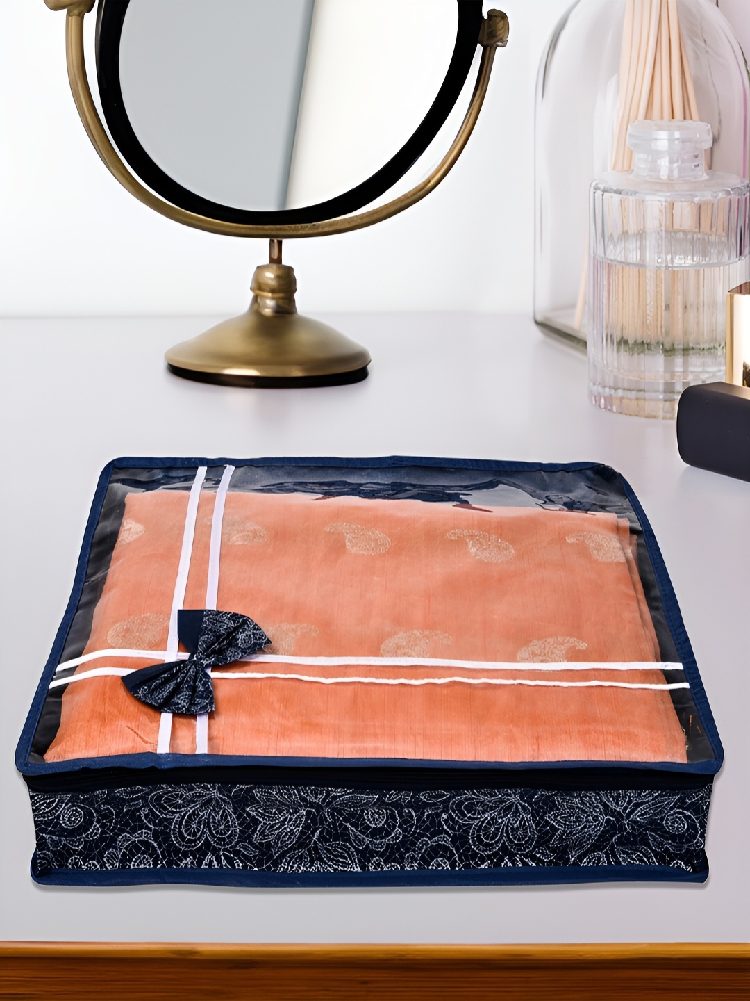 

Kuber Industries Navy Blue 12 Pieces Printed Multi-Utility Organisers