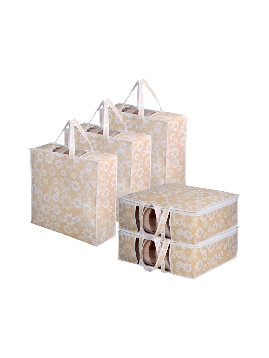 

Kuber Industries Gold-Toned 5 Pieces Regular Multi-Utility Storage Bag Organisers