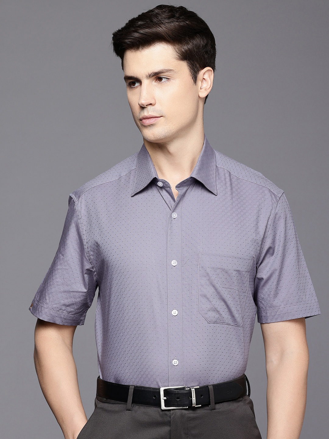 

Louis Philippe Men Classic Pure Cotton Formal Shirt, Grey