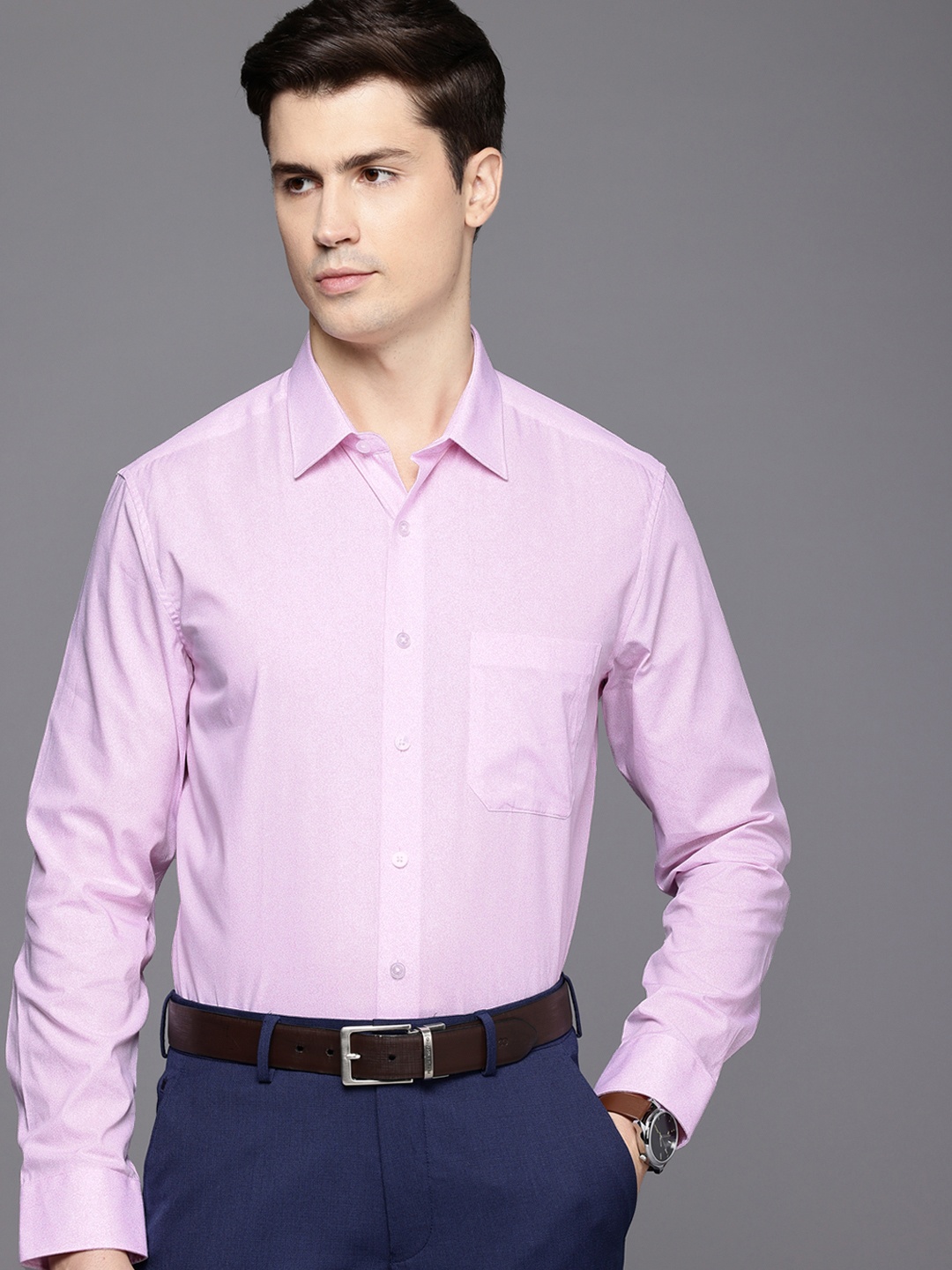 

Louis Philippe Pure Cotton Slim Fit Abstract Printed Formal Shirt, Pink