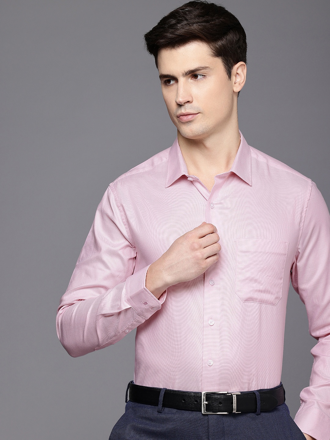 

Louis Philippe Men Slim Fit Pure Cotton Formal Shirt, Pink
