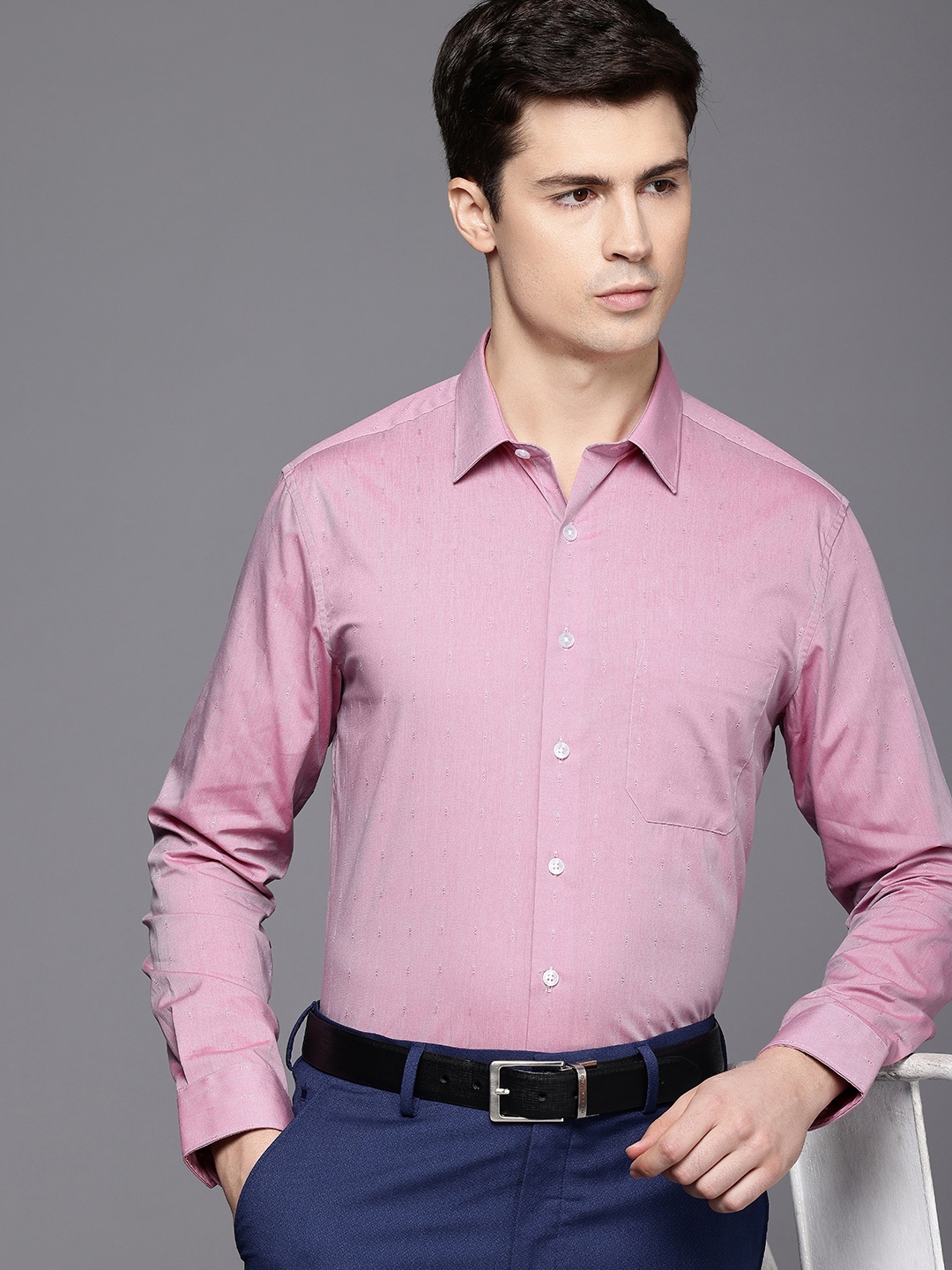 

Louis Philippe Pure Cotton Slim Fit Opaque Formal Shirt, Mauve