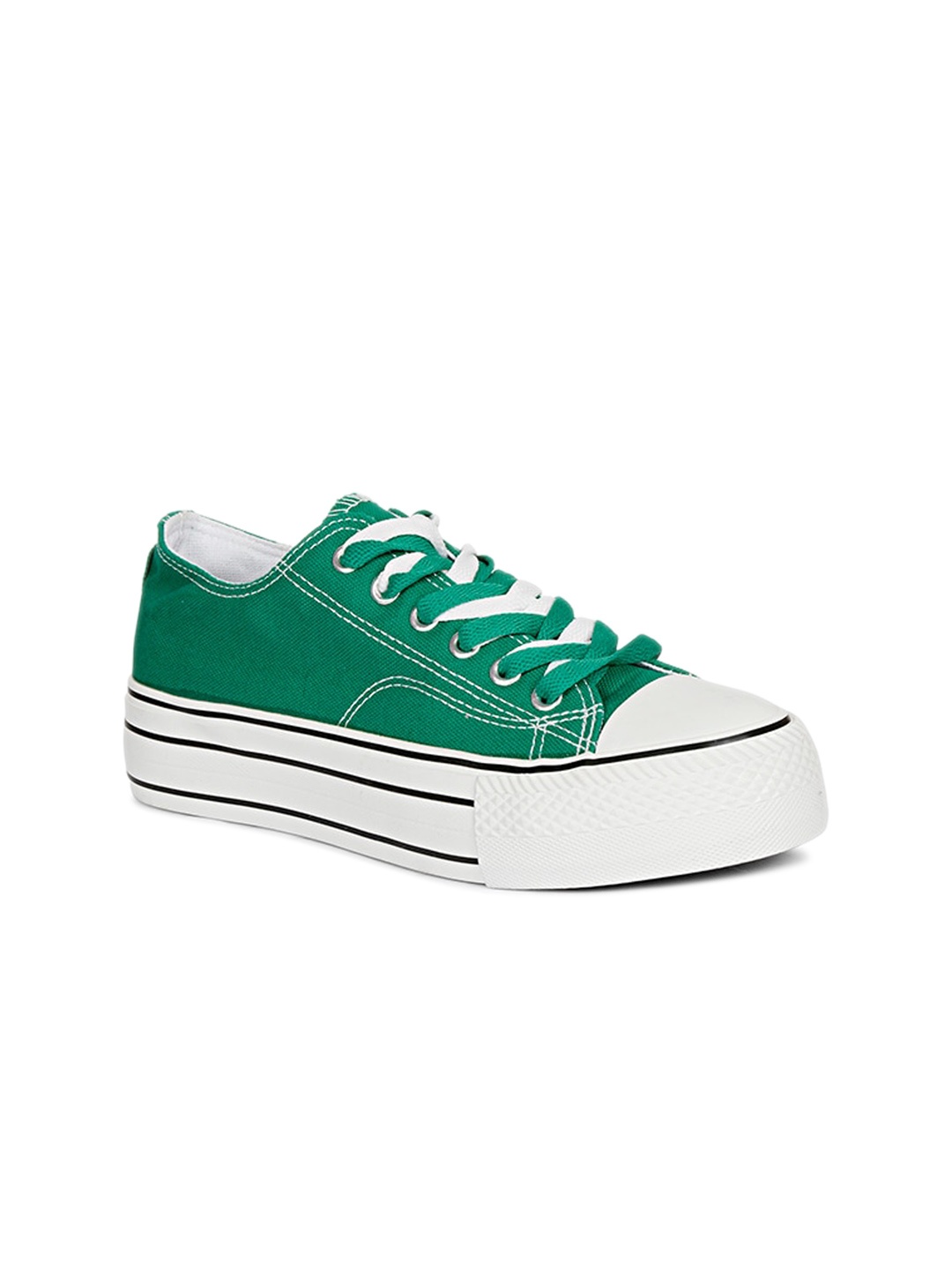 

The Roadster Lifestyle Co. Women Green Colourblocked Lace-Up Sneakers