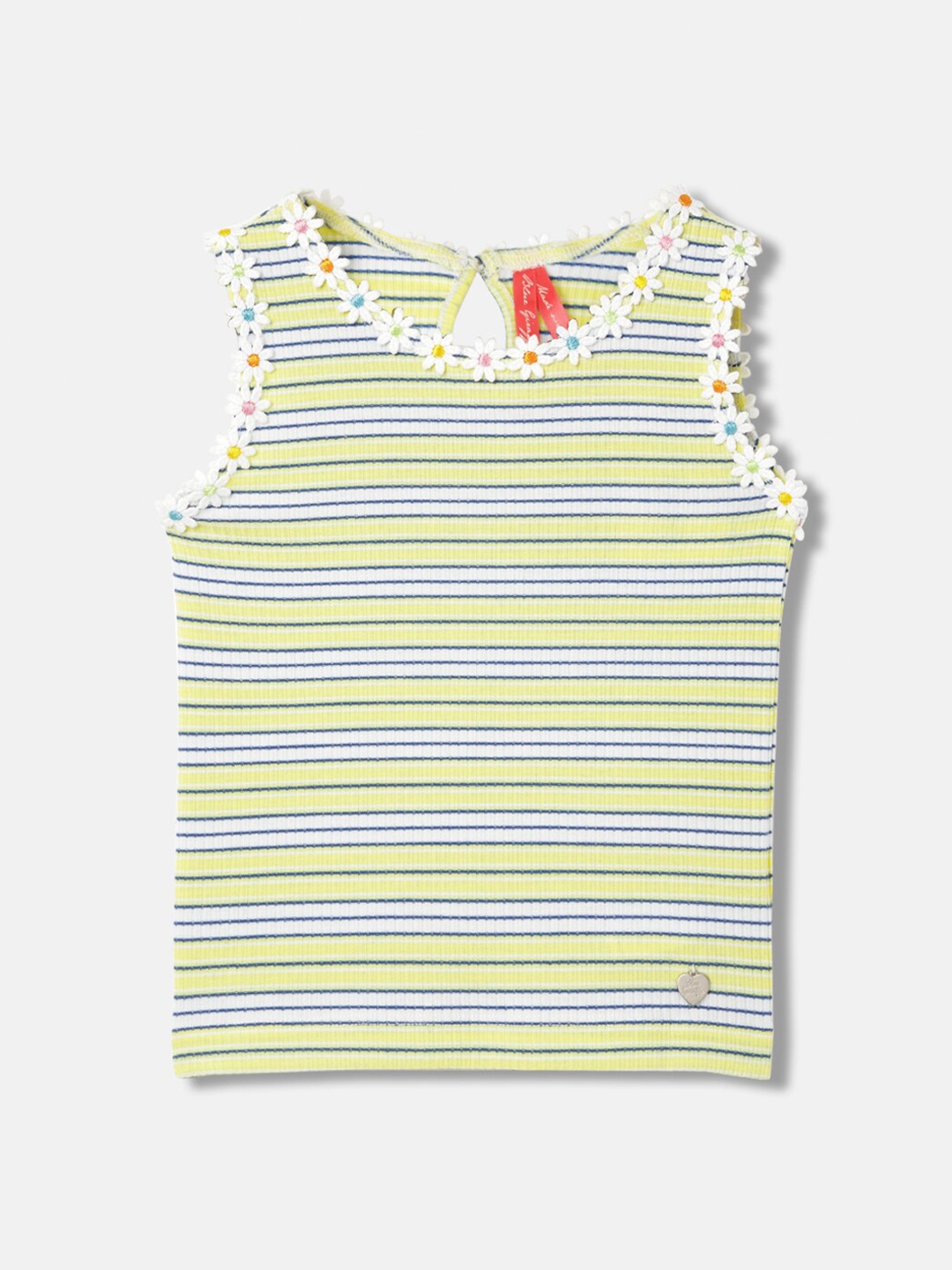 

Blue Giraffe Girls Striped Top, Yellow