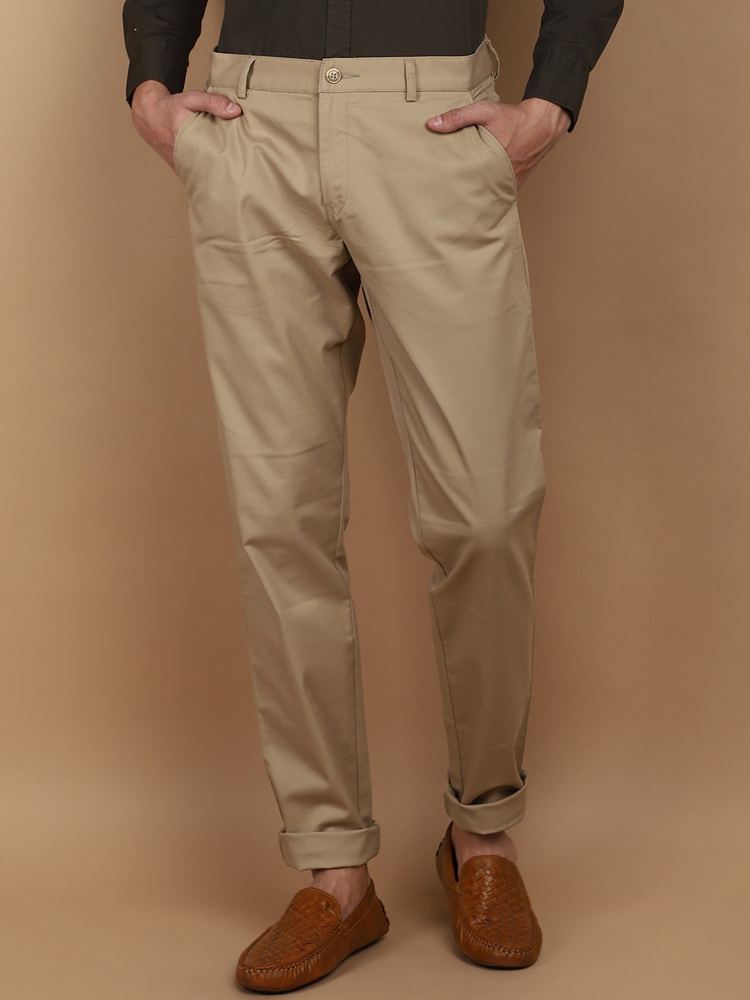 

V-Mart Men Mid-Rise Slim Fit Chino Trouser, Khaki