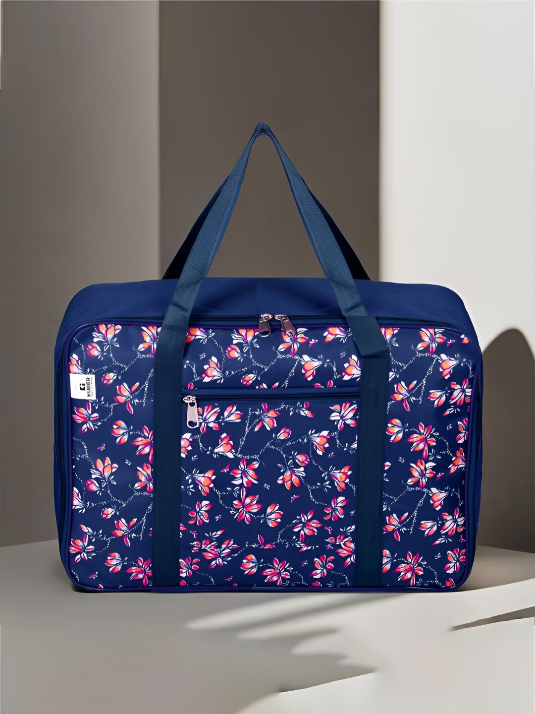

Kuber Industries Navy Blue & Pink Printed Multi-Utility Organiser