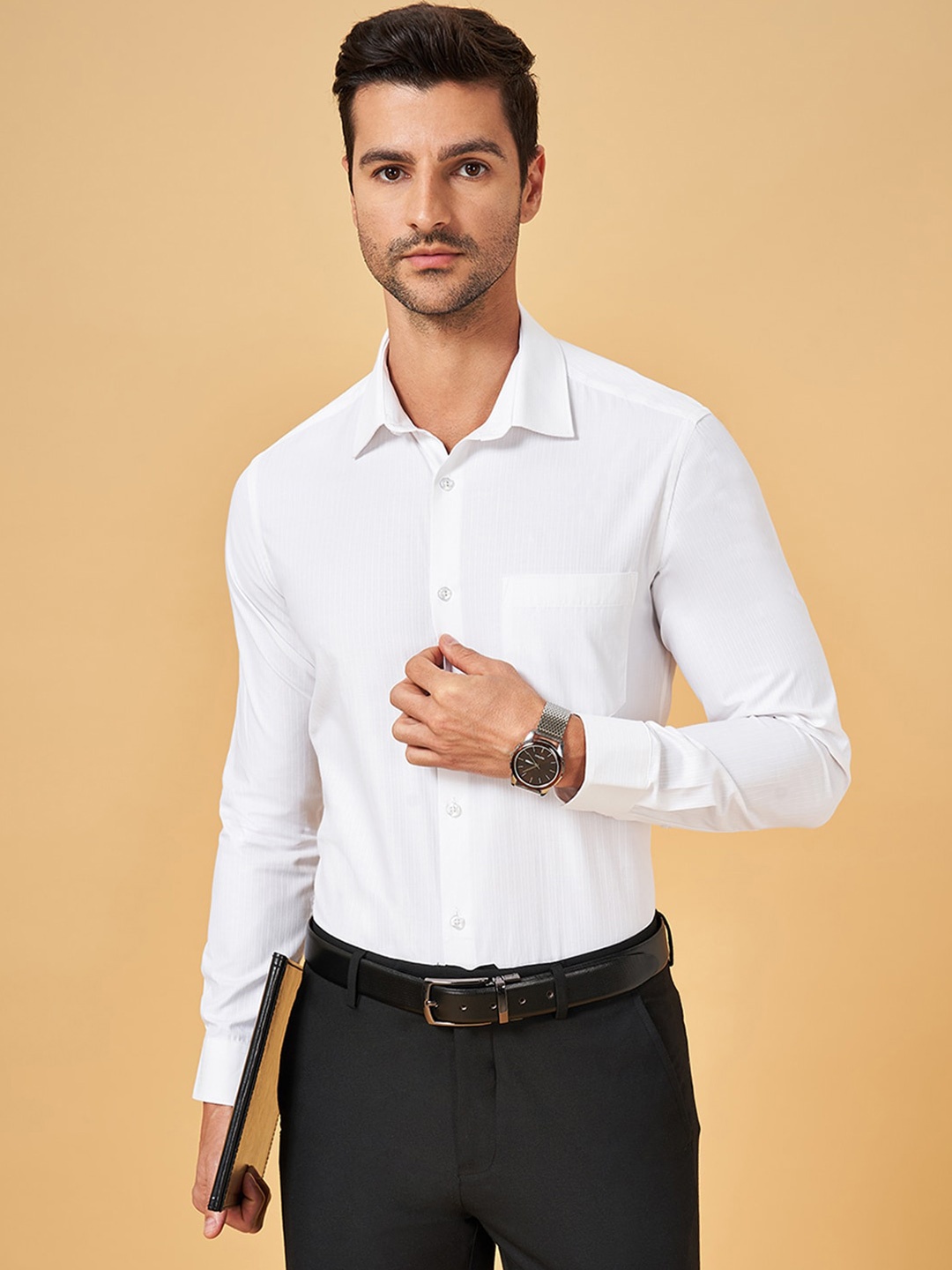 

BYFORD by Pantaloons Slim Fit Cotton Formal Shirt, White