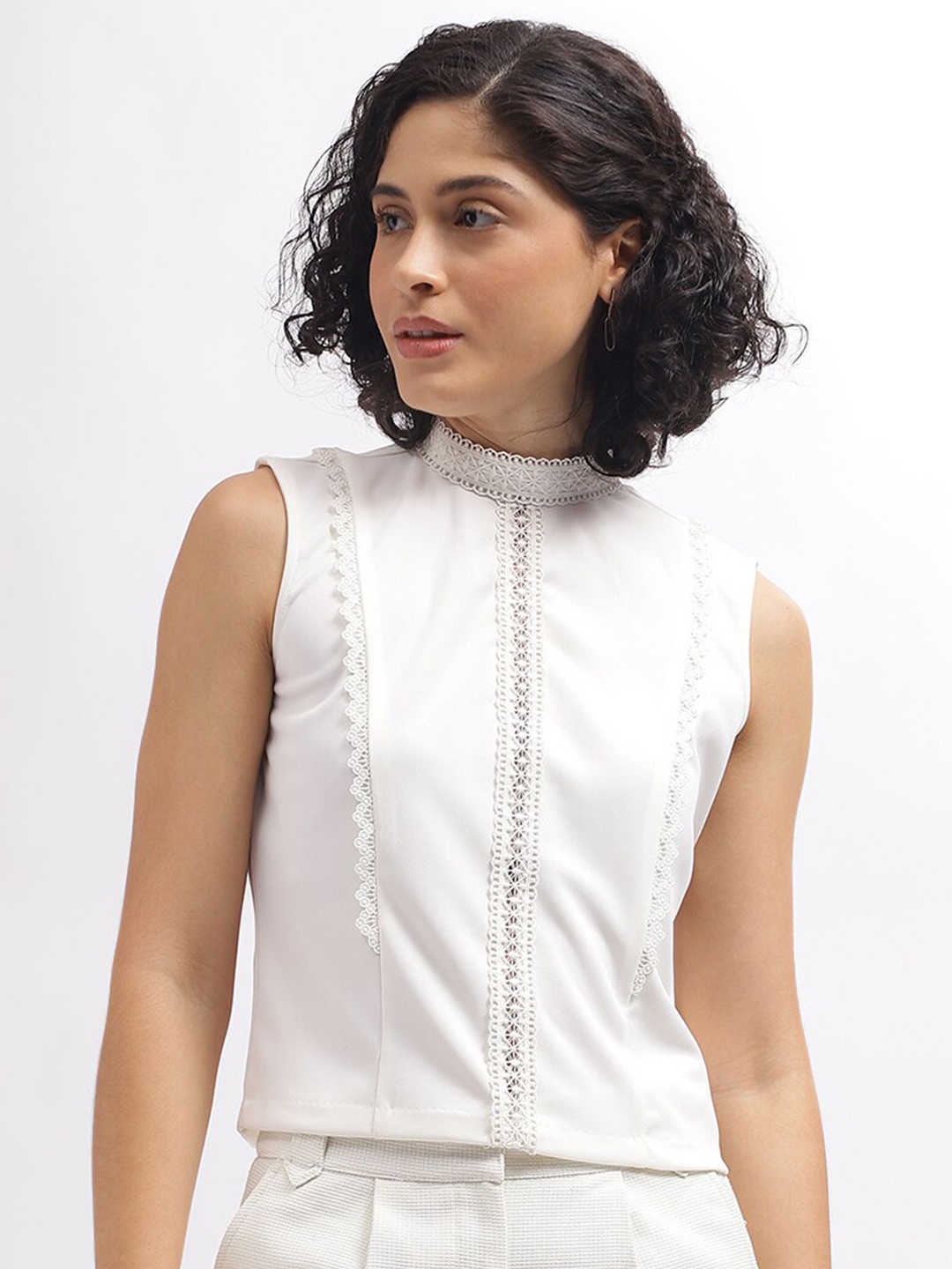 

CENTRESTAGE High Neck Sleeveless Top, Off white