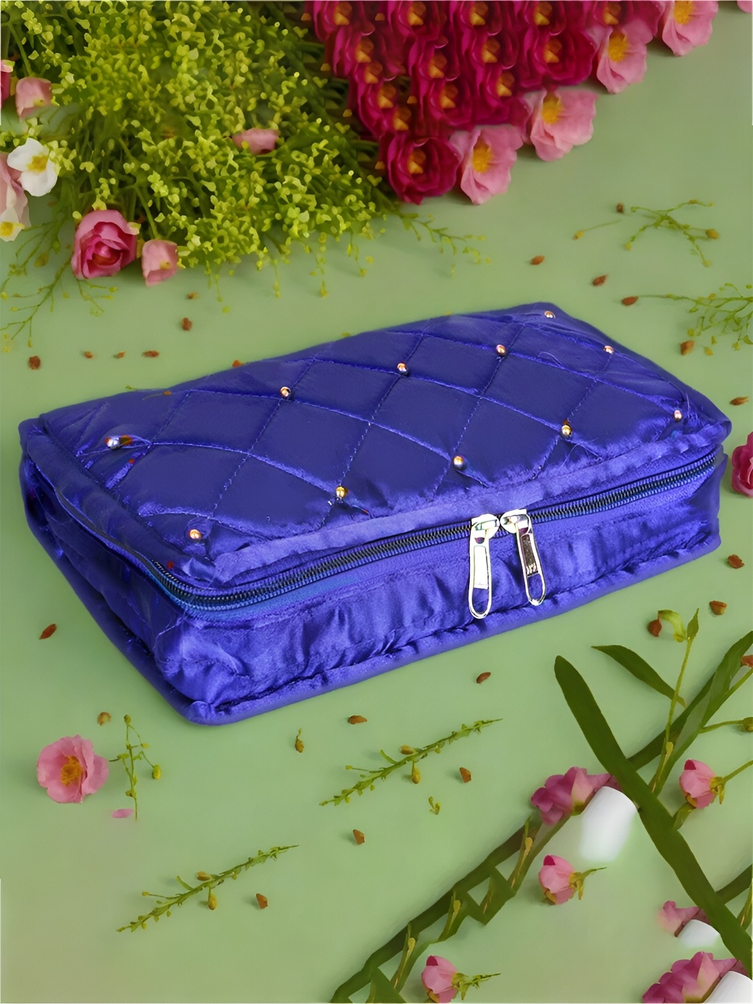 

Kuber Industries Blue Regular Pouch Jewellery Kit Storage Bag Organiser