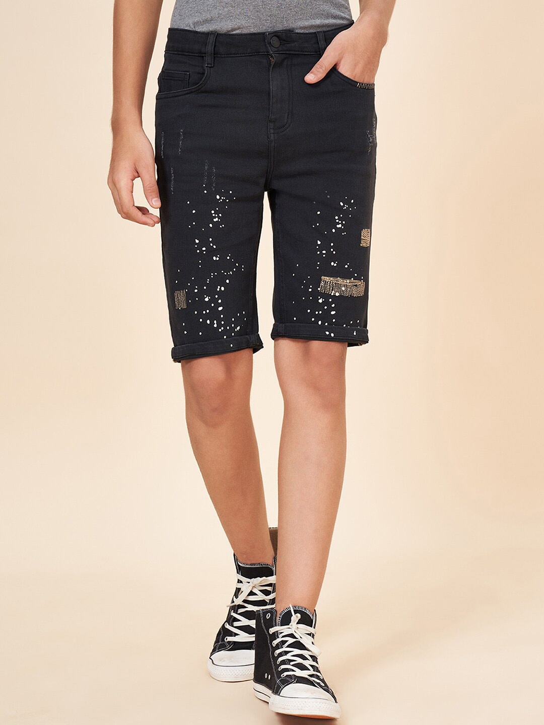 

Coolsters by Pantaloons Boys Abstract Printed Shorts, Black