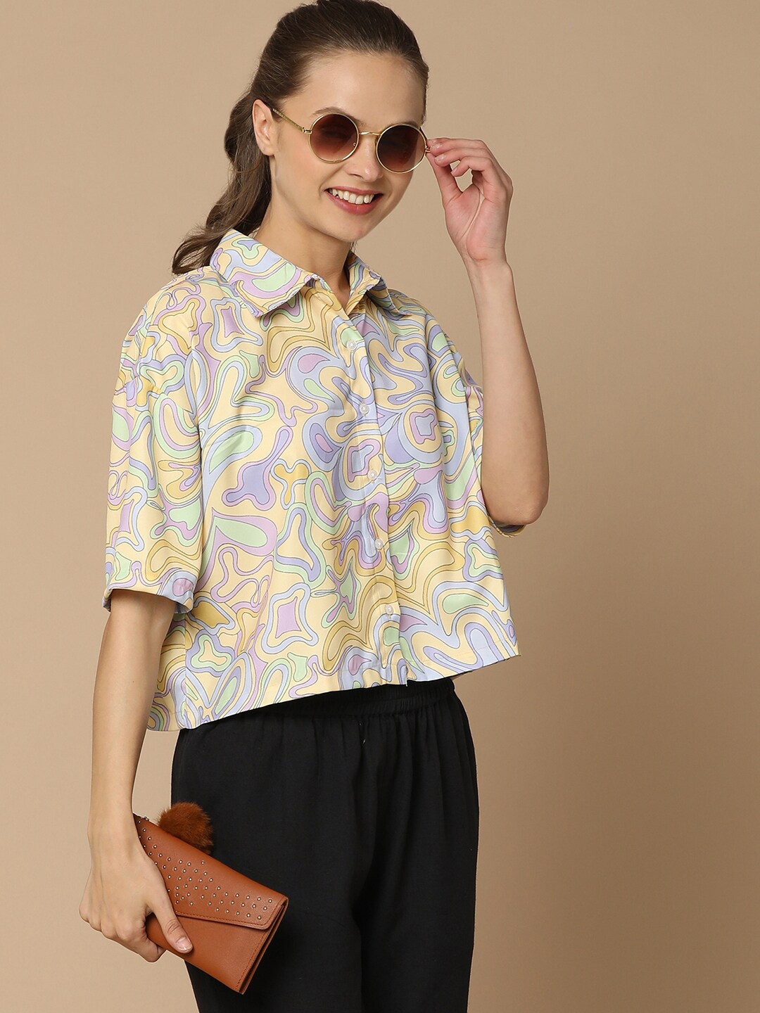 

UNLIMITED Floral Printed Casual Shirt, Yellow