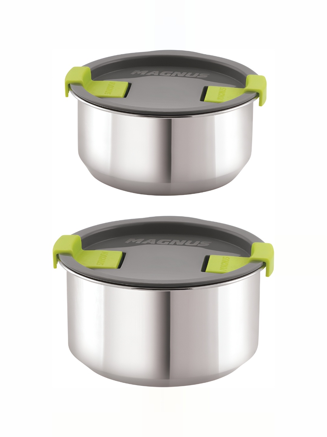 

MAGNUS Grey & Green 2 Pcs Steel Utility Containers 600ml