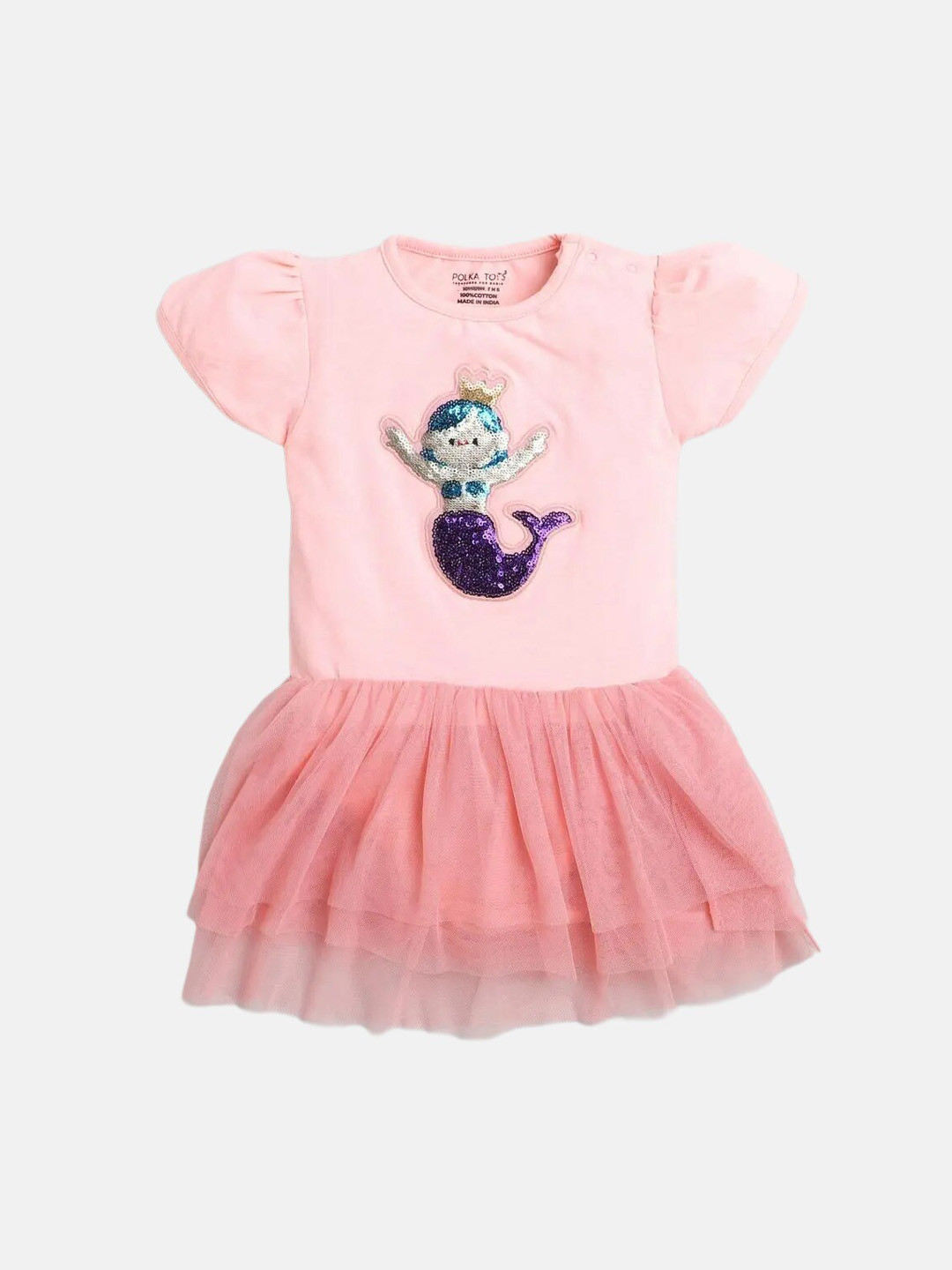 

Polka Tots Infant Embellished Pure Cotton Bodysuit, Pink