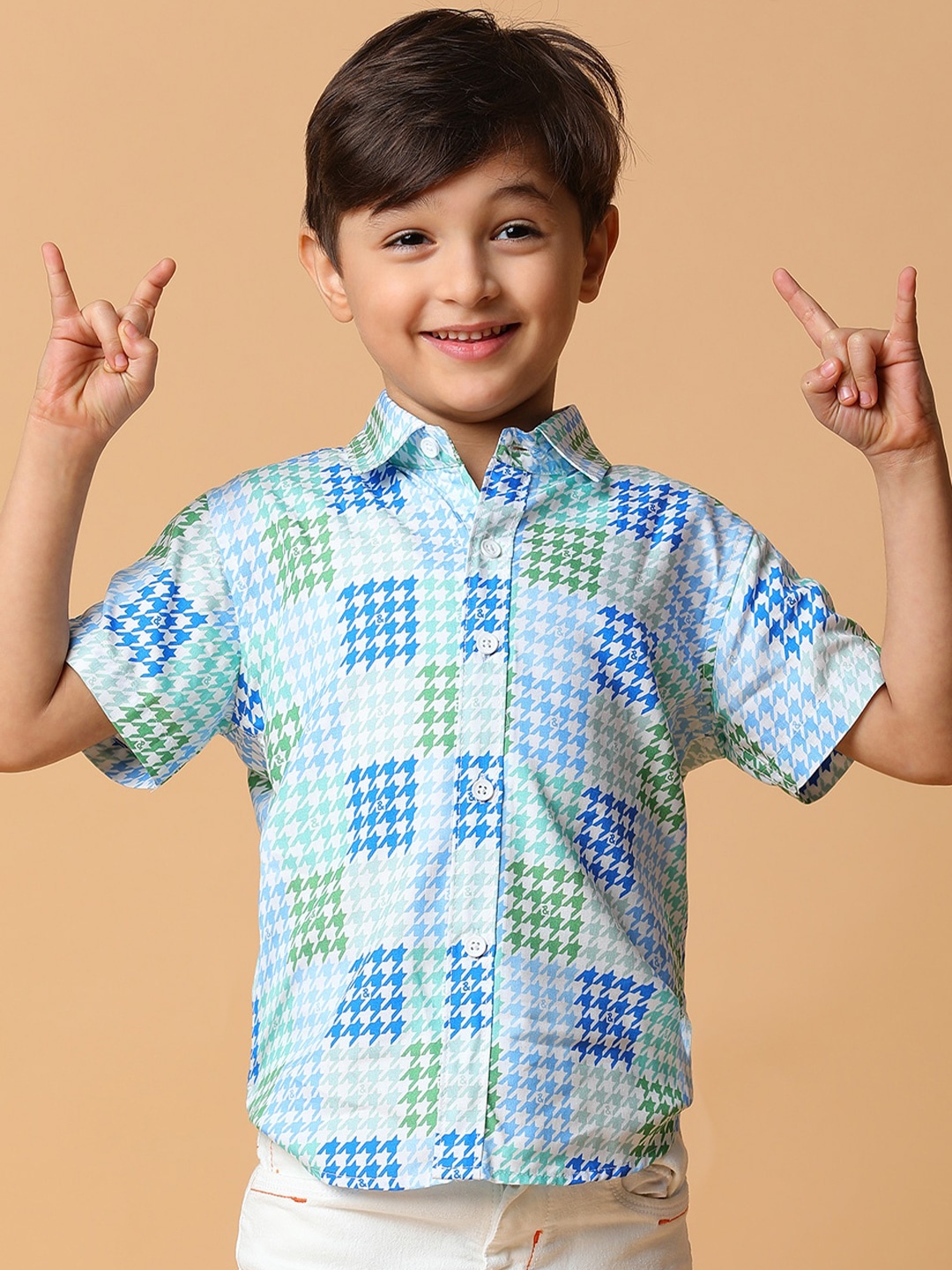 

TALES & STORIES Boys Abstract Printed Casual Shirt, Blue