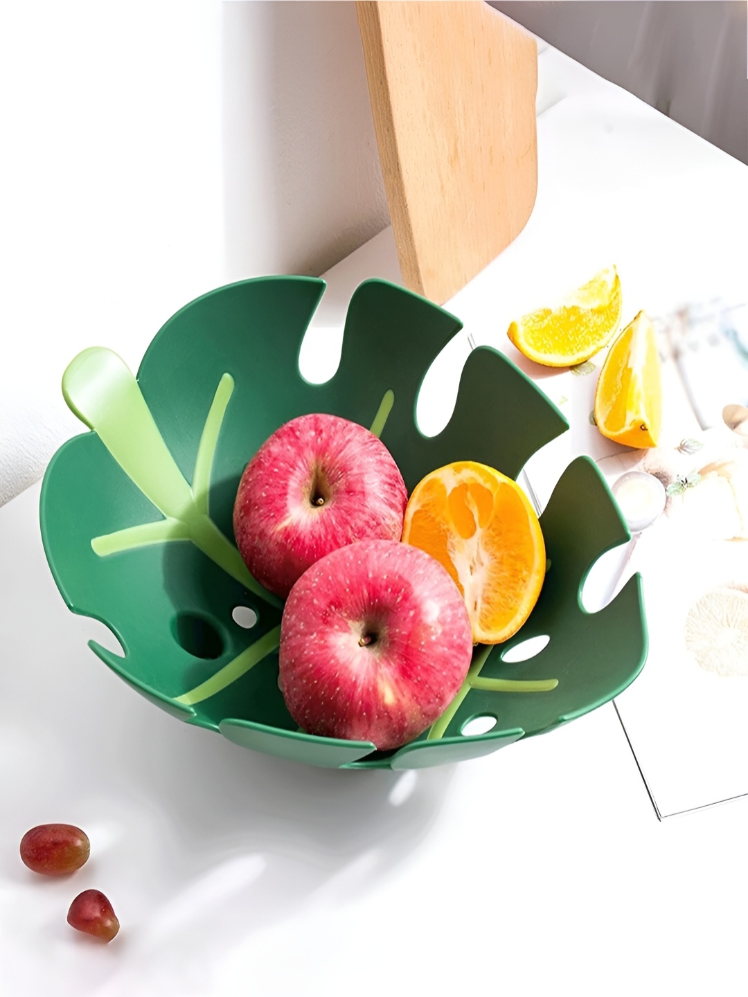 

Kuber Industries Green Printed Multipurpose Storage Fruit Basket