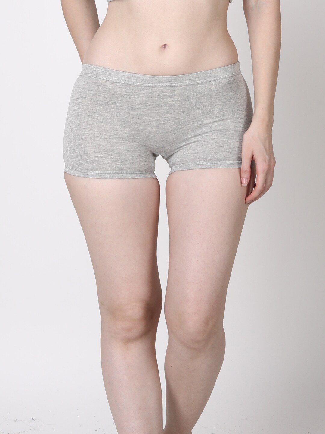 

GOCHIKKO Mid Rise Cotton Boy Short Brief, Grey