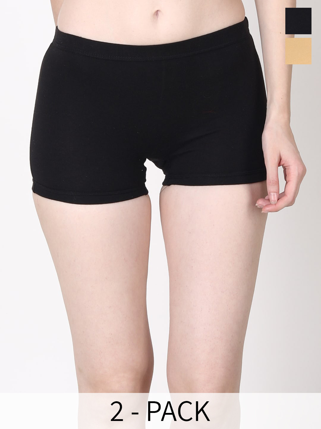 

GOCHIKKO Pack Of 2 Cotton Boy Short Briefs, Black