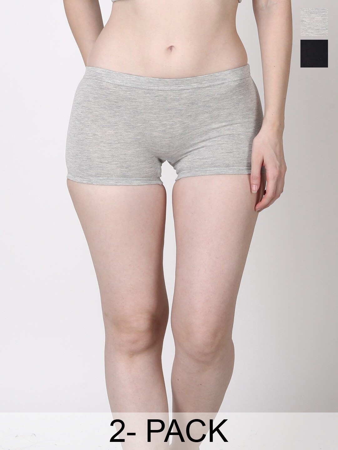 

GOCHIKKO Pack Of 2 Cotton Boy Short Briefs, Black