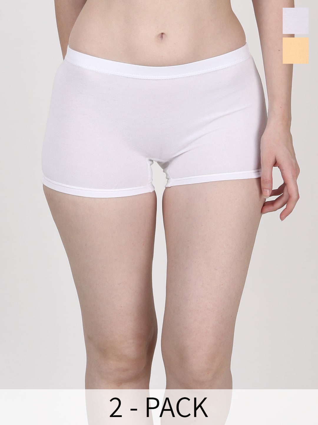 

GOCHIKKO Pack Of 2 Cotton Boy Short Briefs, White