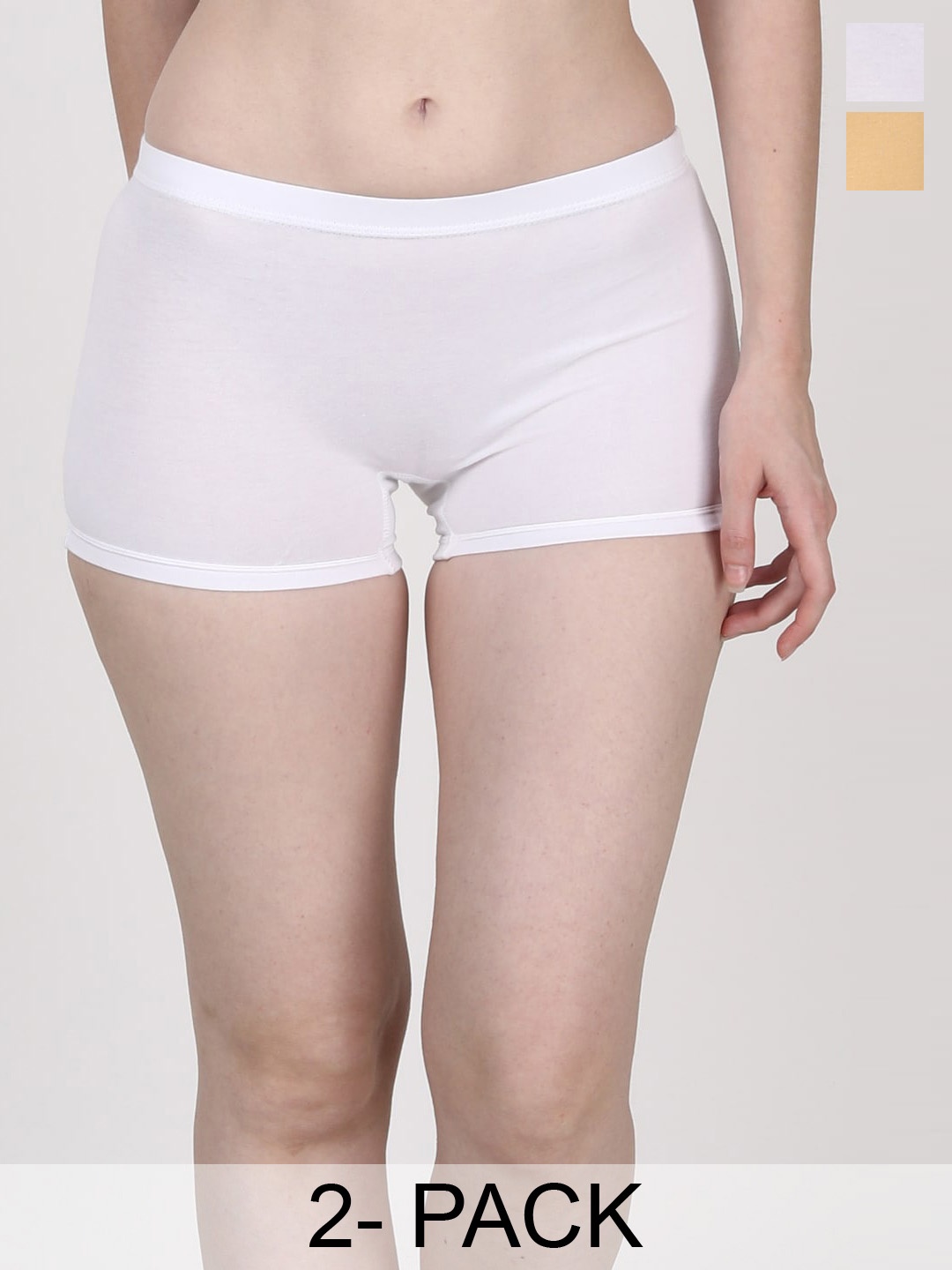 

GOCHIKKO Pack Of 2 Cotton Boy Short Briefs, White