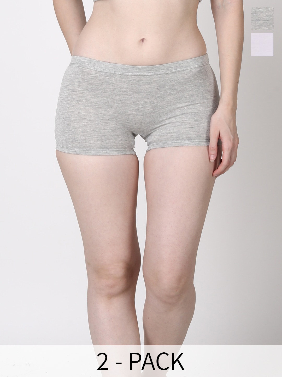 

GOCHIKKO Pack Of 2 Cotton Boy Short Briefs, White