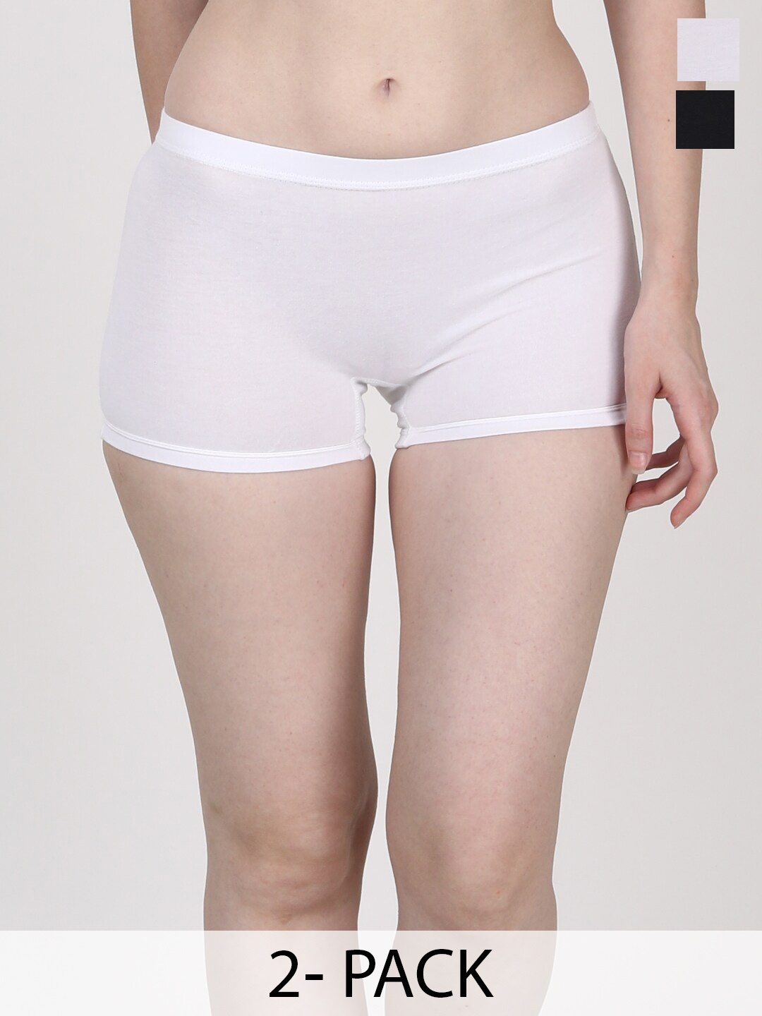 

GOCHIKKO Pack Of 2 Cotton Boy Short Briefs, White