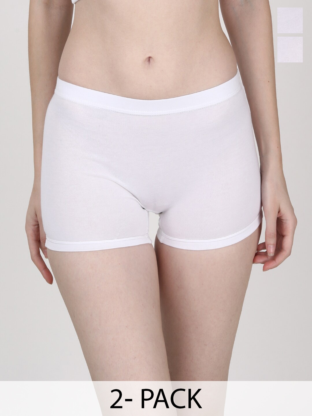 

GOCHIKKO Pack Of 2 Cotton Boy Short Briefs, White