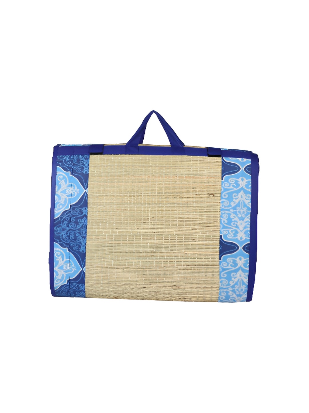 

KALA DARSHAN CRAFTS BAZAR Blue & Beige Ethnic Motifs Handmade Cotton Carpet
