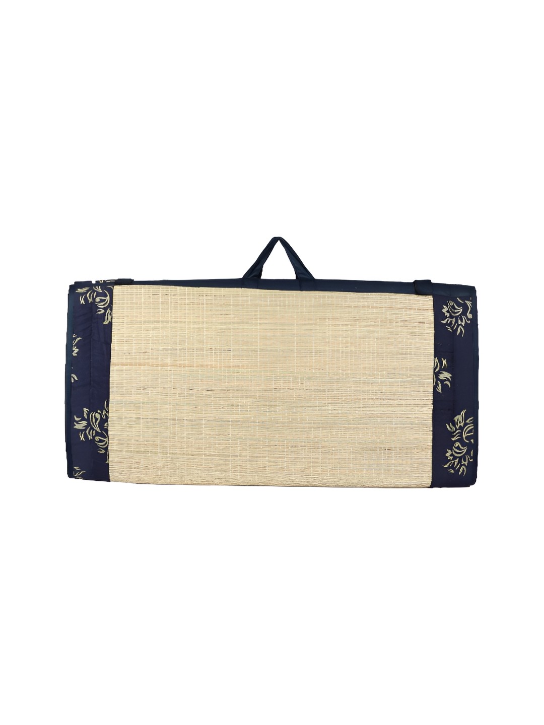 

KALA DARSHAN CRAFTS BAZAR Blue & Beige Floral Handmade Cotton Carpet