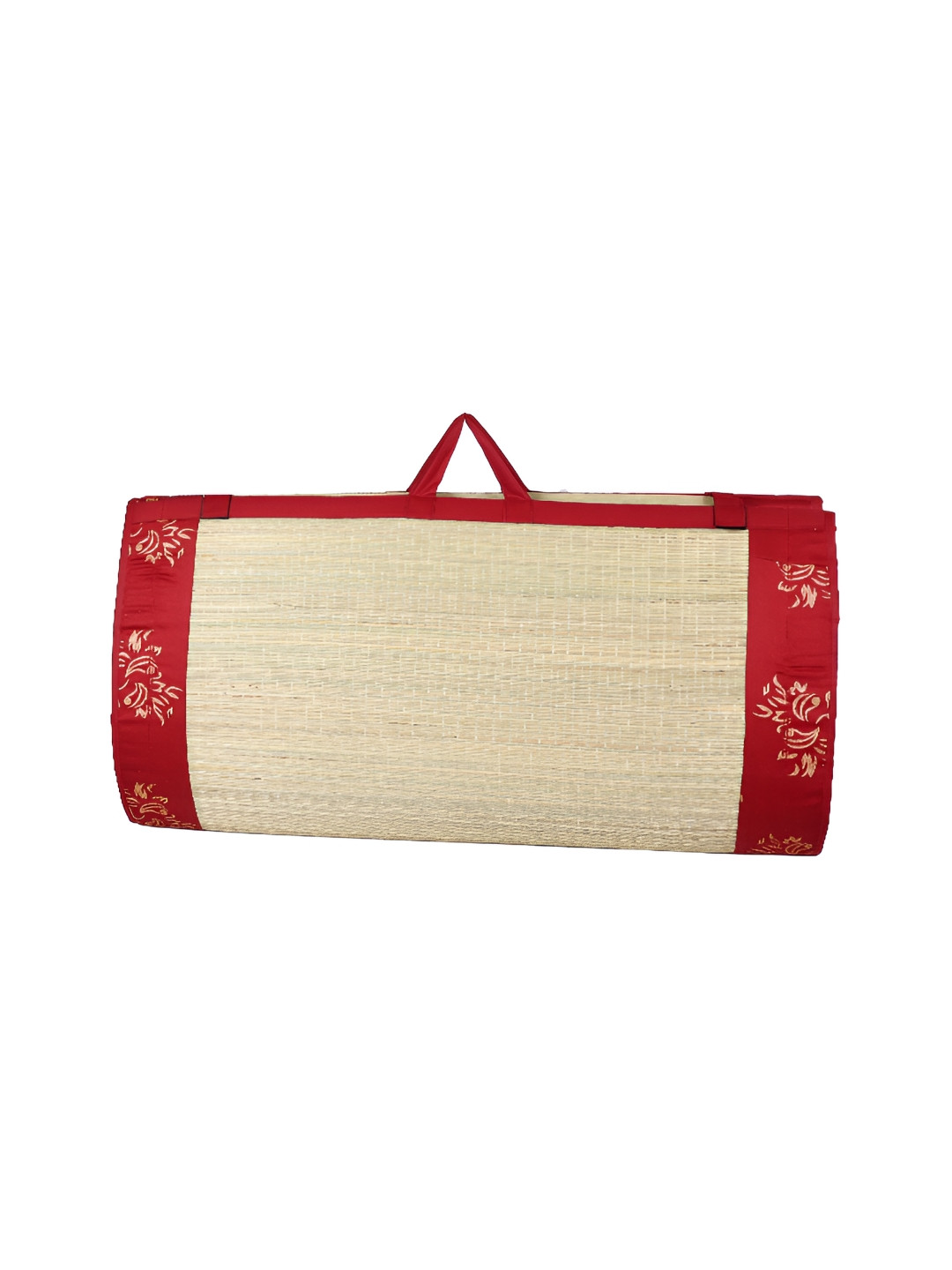 

KALA DARSHAN CRAFTS BAZAR Maroon Floral Handmade Cotton Carpet