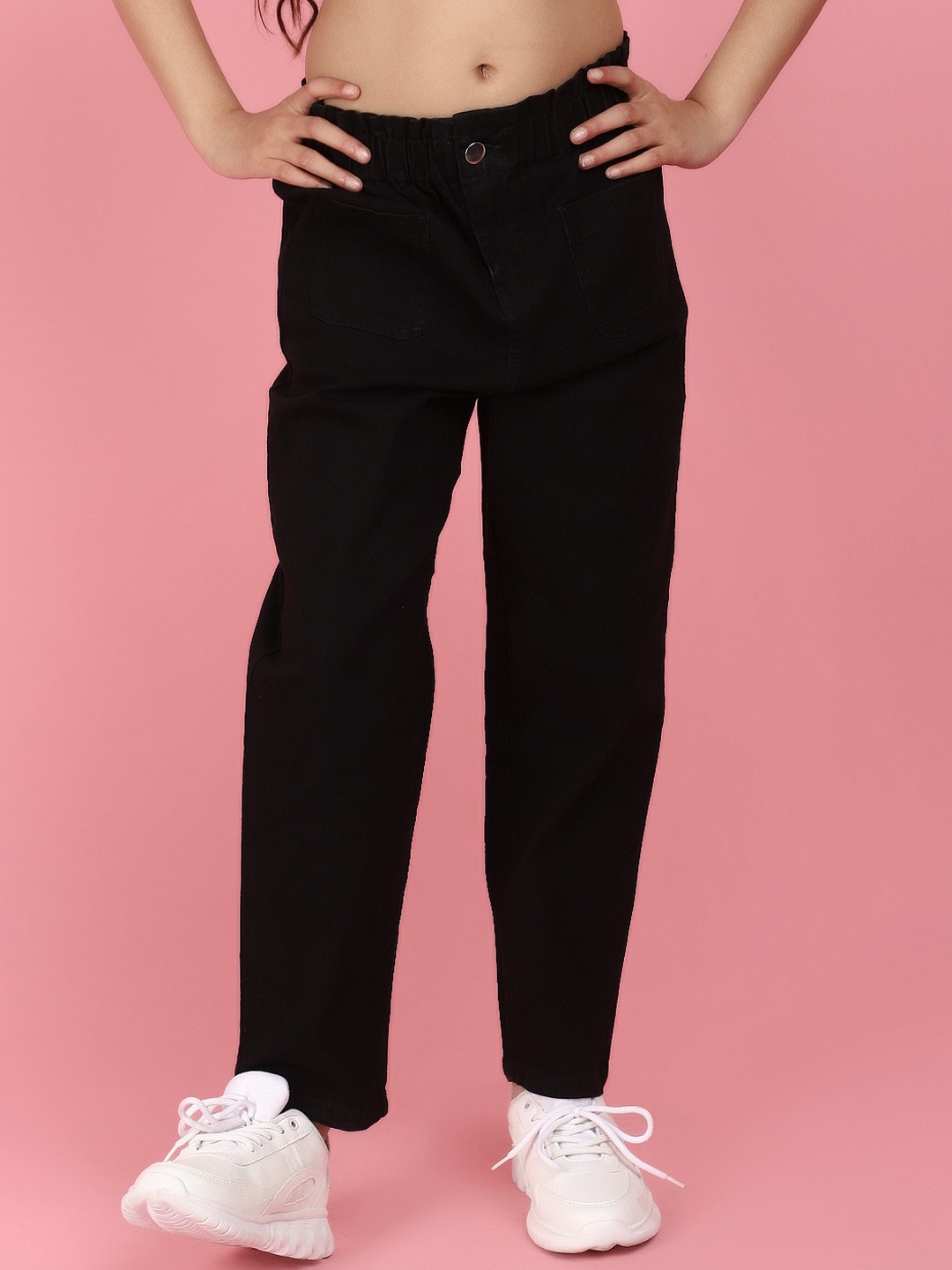 

V-Mart Girls Clean Look Mid Rise Regular Fit Denim Jeans, Black