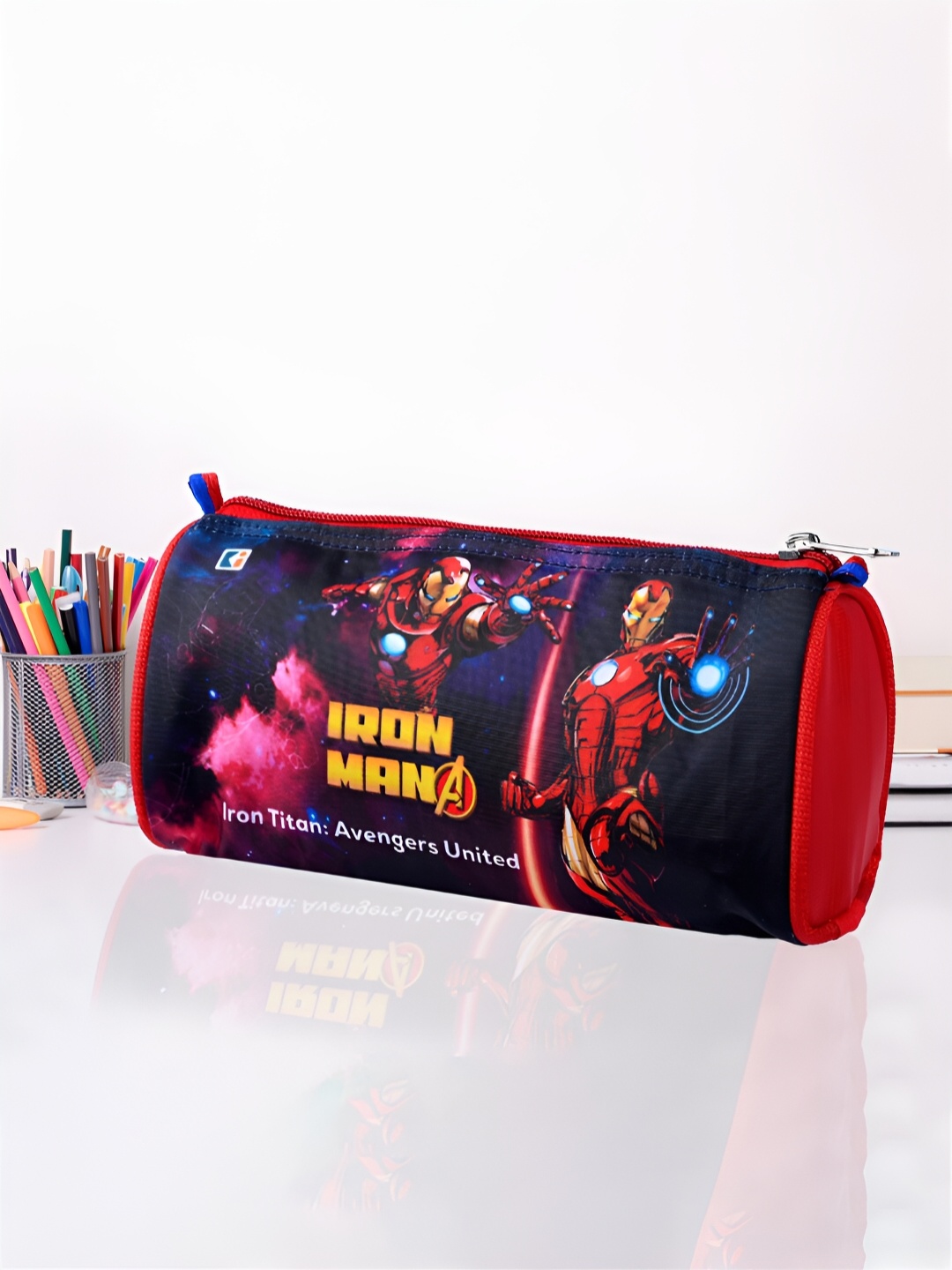 

Kuber Industries Kids Marvel Iron-Man Printed Pencil Pouch, Navy blue