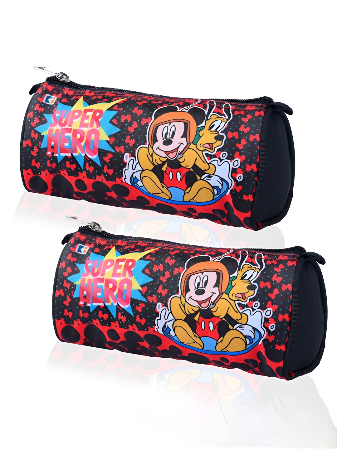 

Kuber Industries Kids Pack Of 2 Disney Mickey Printed Pencil Pouch, Black