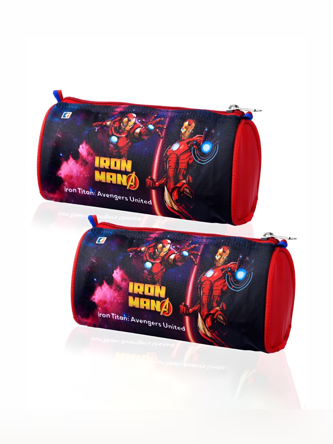 

Kuber Industries Kids Pack Of 2 Marvel Iron-ManPrinted Pencil Pouches, Red