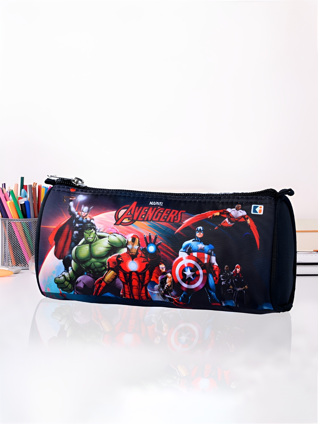 

Kuber Industries Kids Marvel Avengers Printed Pencil Pouches, Black