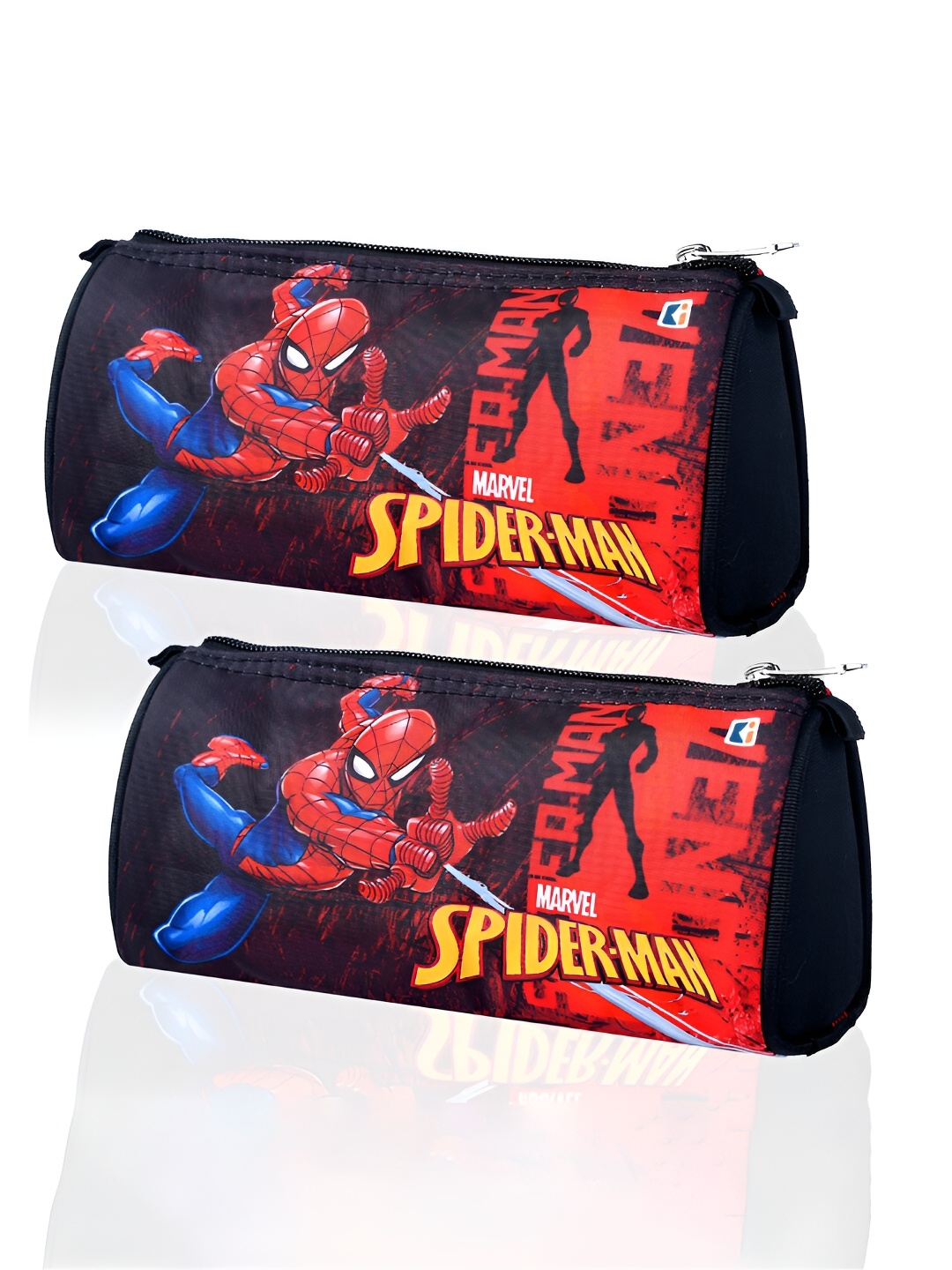 

Kuber Industries Kids Pack Of 2 Marvel Spider-Man Printed Pencil Pouches, Black