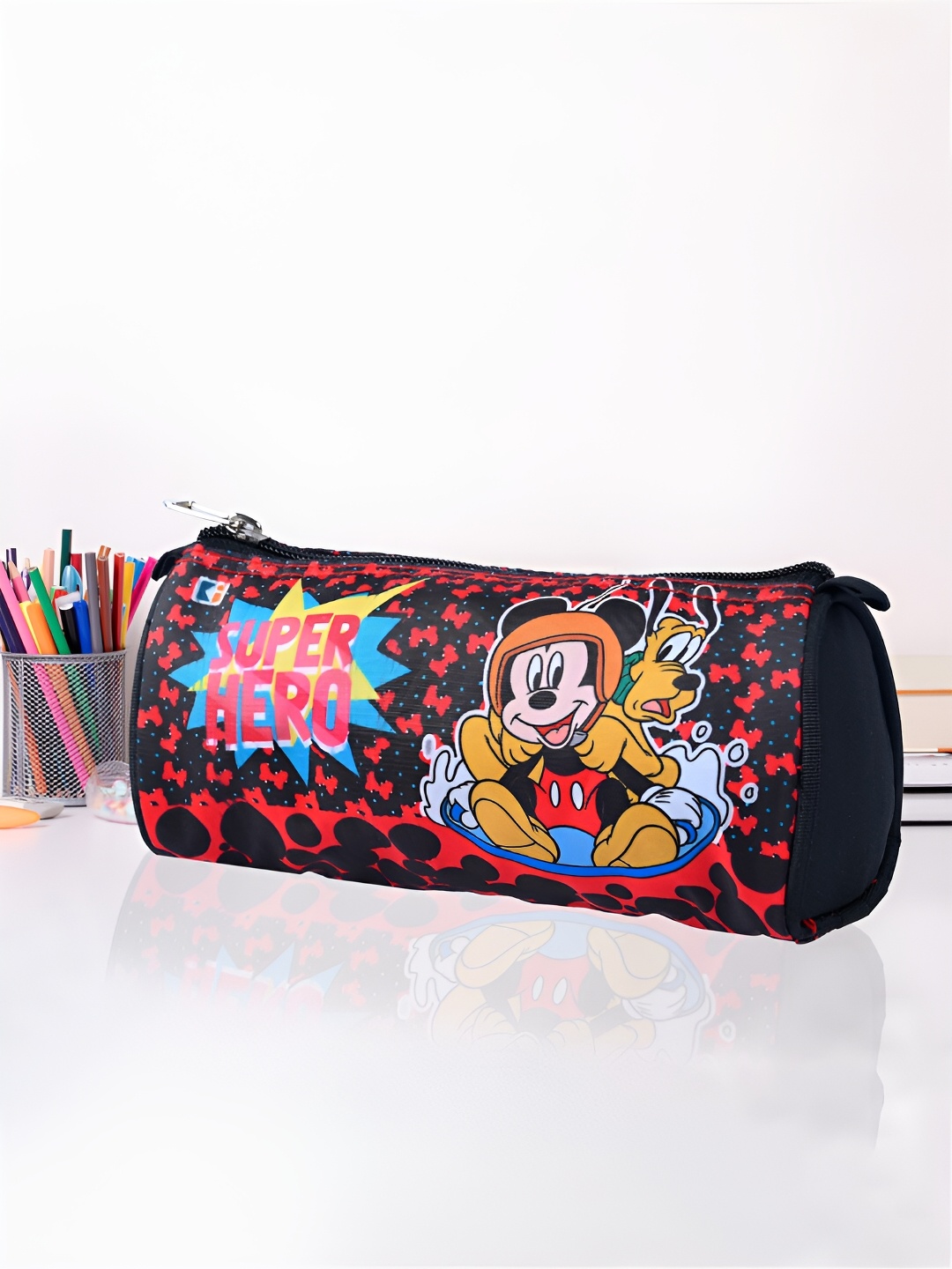 

Kuber Industries Kids Mickey Printed Pencil Pouches, Black