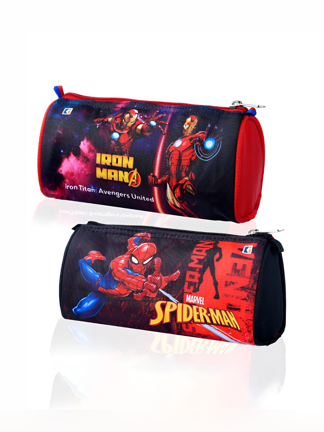 

Kuber Industries Kids Pack Of 2 Red & Black Printed Pencil Pouches