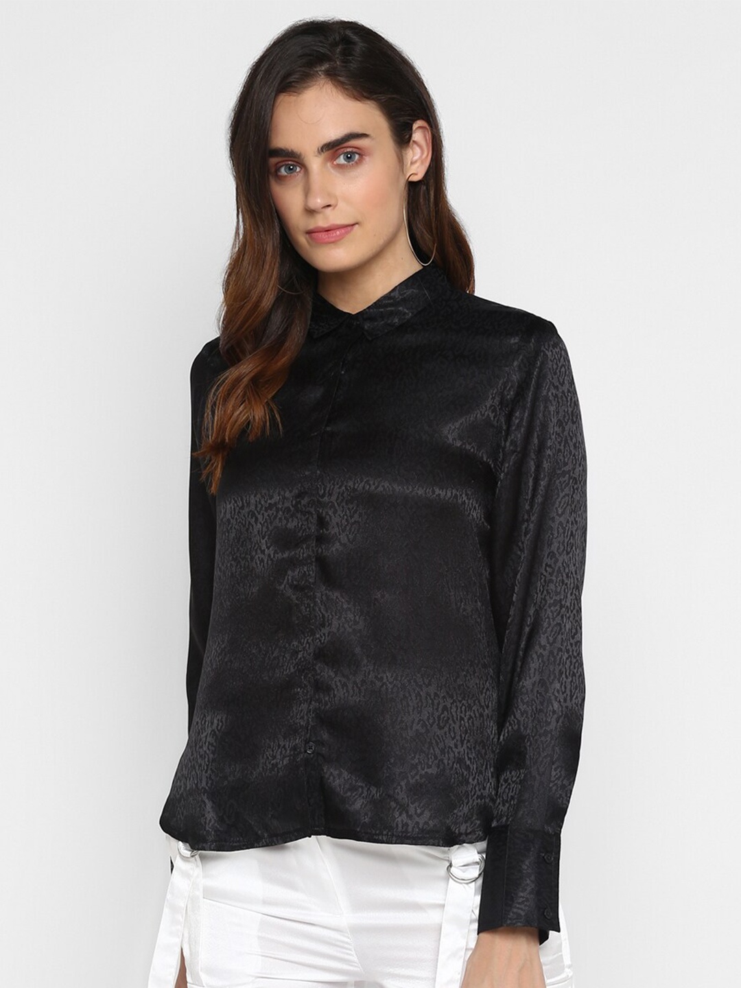 

HOUSE OF KKARMA Classic Animal Printed Casual Shirt, Black