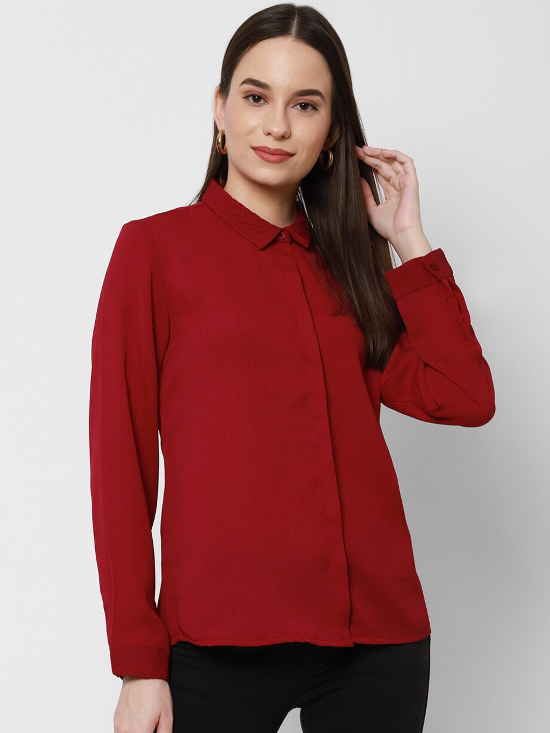 

HOUSE OF KKARMA Classic Regular Fit Casual Shirt, Maroon
