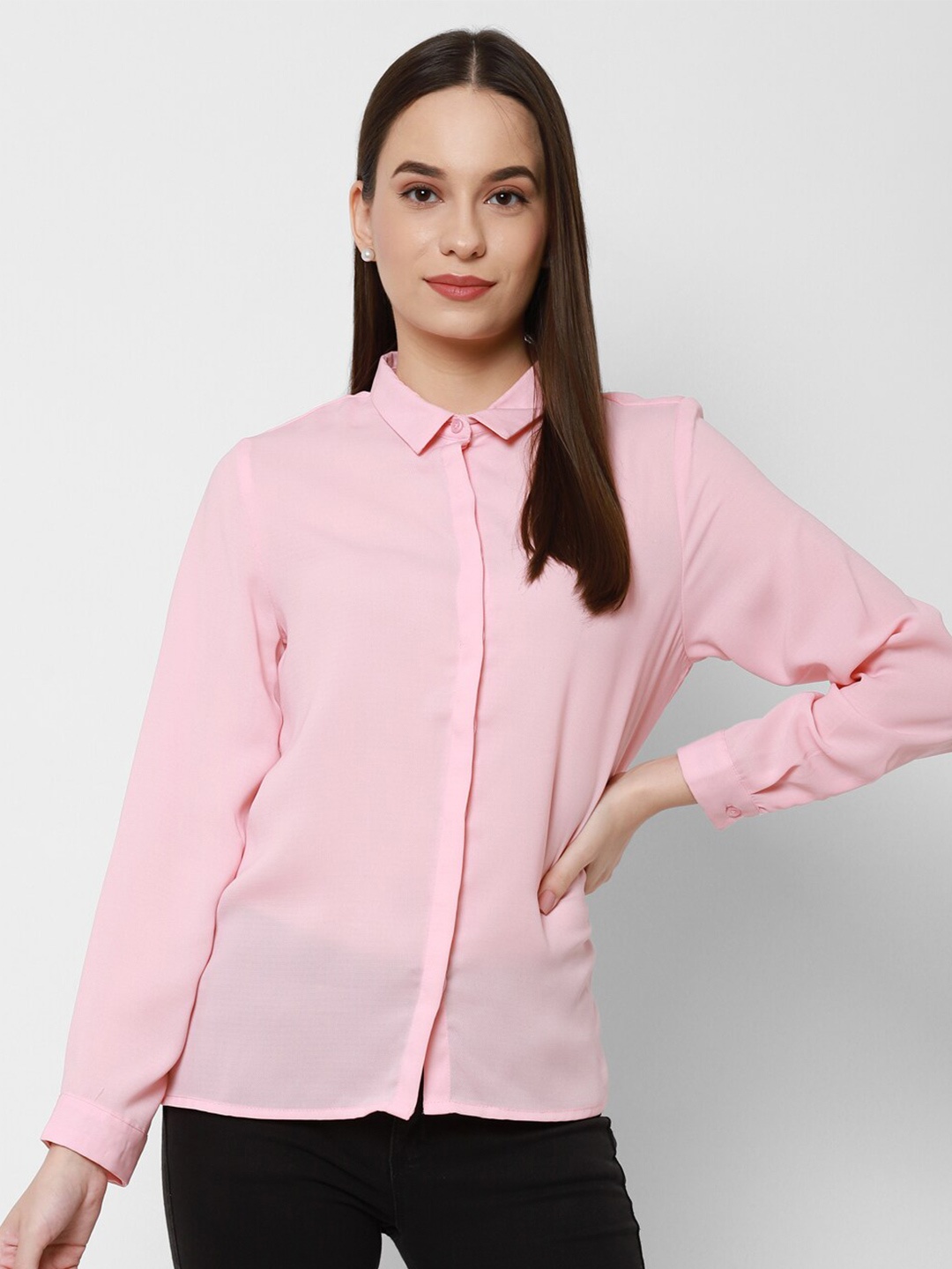 

HOUSE OF KKARMA Classic Regular Fit Casual Shirt, Pink