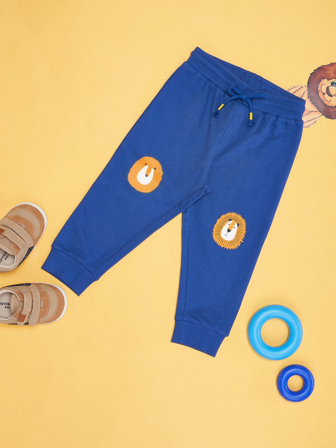 

Pantaloons Baby Infants Boys Printed Pure Cotton Joggers, Blue